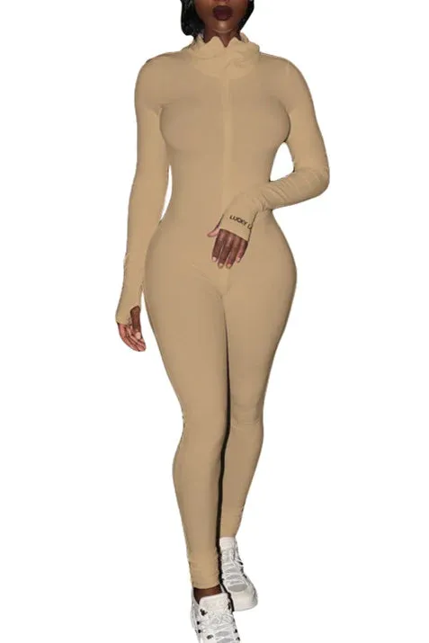 MB FASHION RIBBED ZIPPER JUMPSUIT 5515 SUN DAMAGE ON SALE