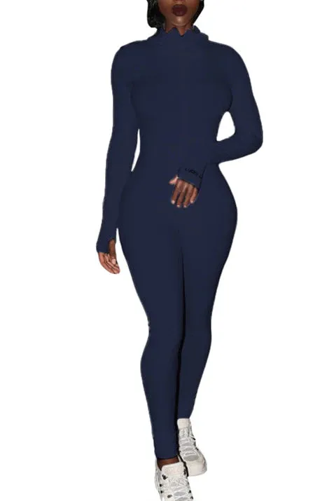 MB FASHION RIBBED ZIPPER JUMPSUIT 5515 SUN DAMAGE ON SALE