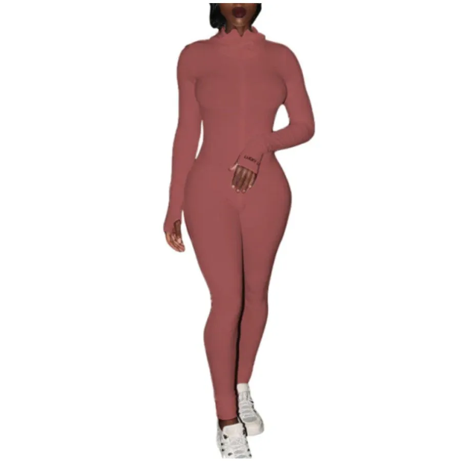 MB FASHION RIBBED ZIPPER JUMPSUIT 5515 SUN DAMAGE ON SALE