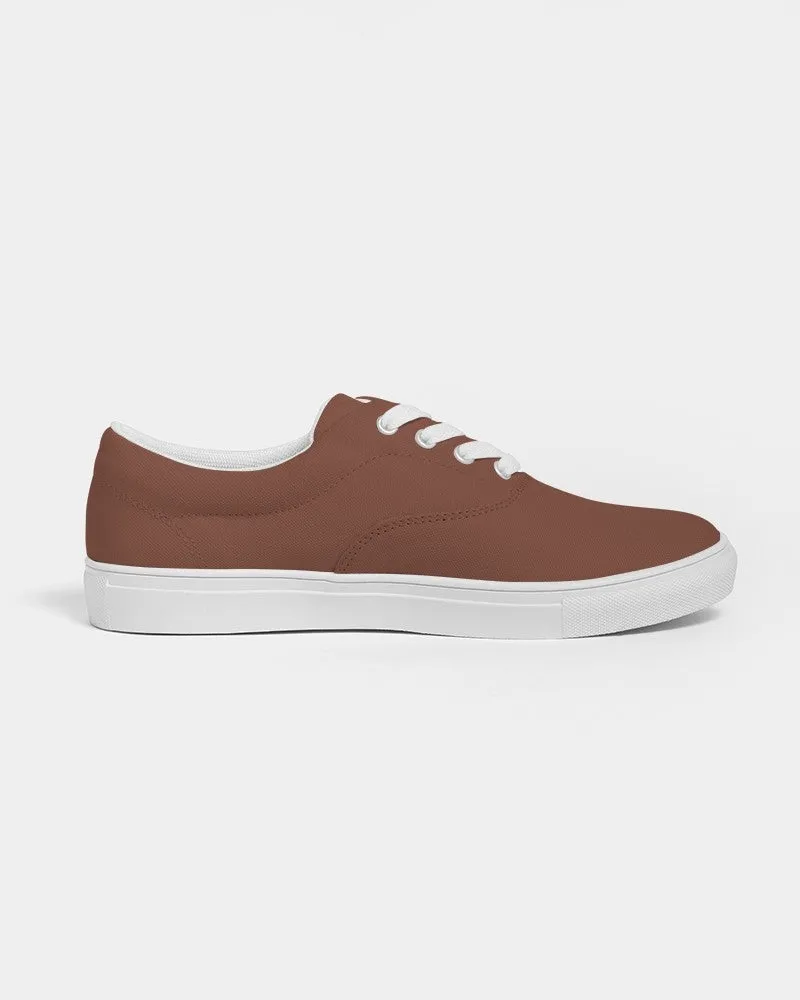 Medium Dark Red Brown Men's Canvas Sneakers | Men's | Medium Dark Pastel Red Brown | C0M60Y60K60