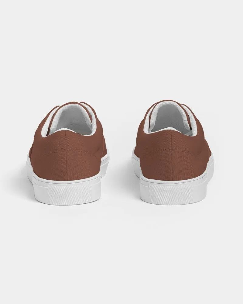 Medium Dark Red Brown Men's Canvas Sneakers | Men's | Medium Dark Pastel Red Brown | C0M60Y60K60