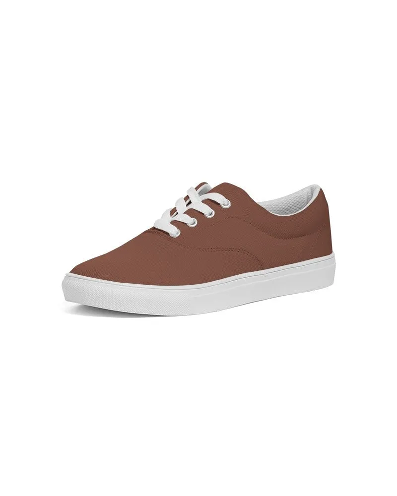 Medium Dark Red Brown Men's Canvas Sneakers | Men's | Medium Dark Pastel Red Brown | C0M60Y60K60