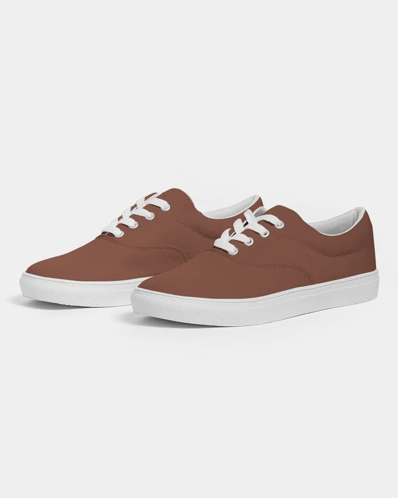 Medium Dark Red Brown Men's Canvas Sneakers | Men's | Medium Dark Pastel Red Brown | C0M60Y60K60