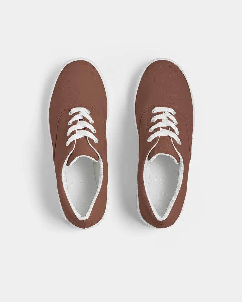 Medium Dark Red Brown Men's Canvas Sneakers | Men's | Medium Dark Pastel Red Brown | C0M60Y60K60