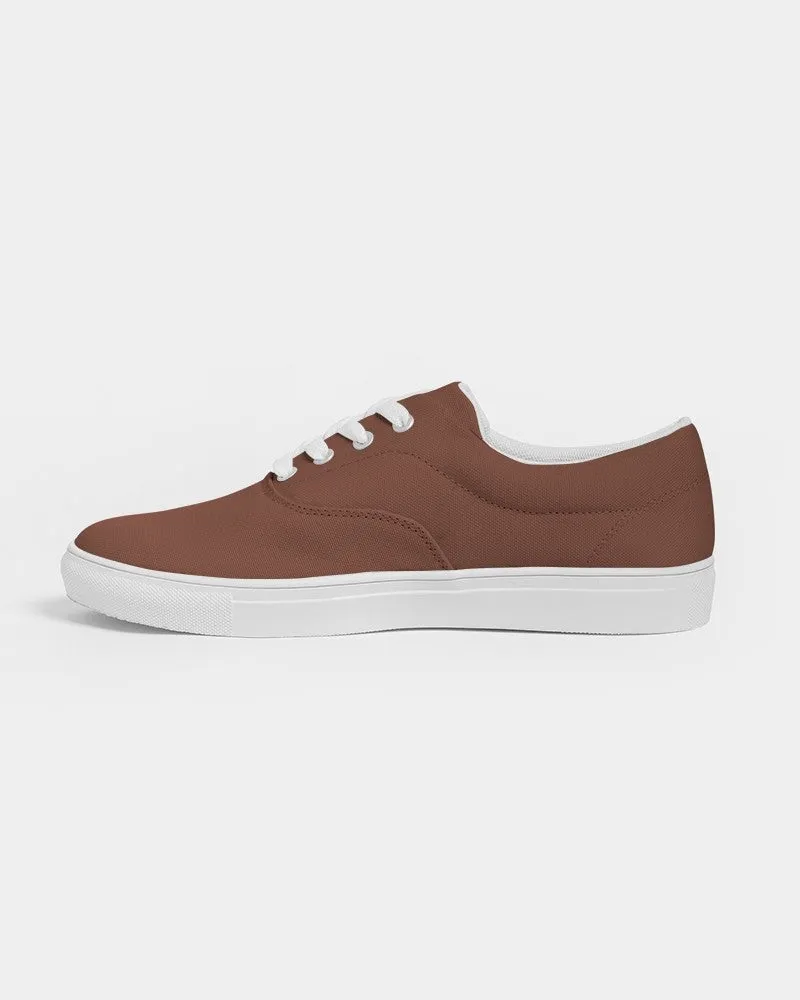 Medium Dark Red Brown Men's Canvas Sneakers | Men's | Medium Dark Pastel Red Brown | C0M60Y60K60