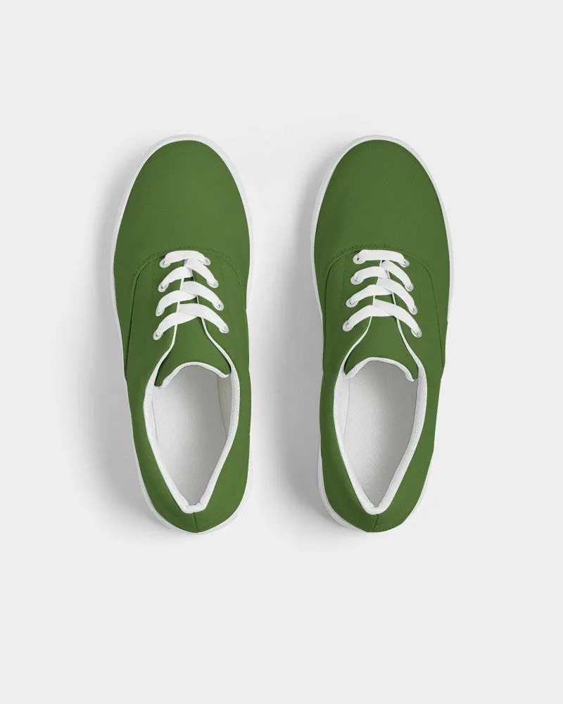 Medium Dark Warm Green Men's Canvas Sneakers | Men's | Medium Dark Pure Warm Green | C50M0Y100K60