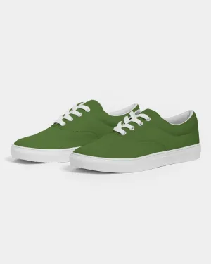 Medium Dark Warm Green Men's Canvas Sneakers | Men's | Medium Dark Pure Warm Green | C50M0Y100K60