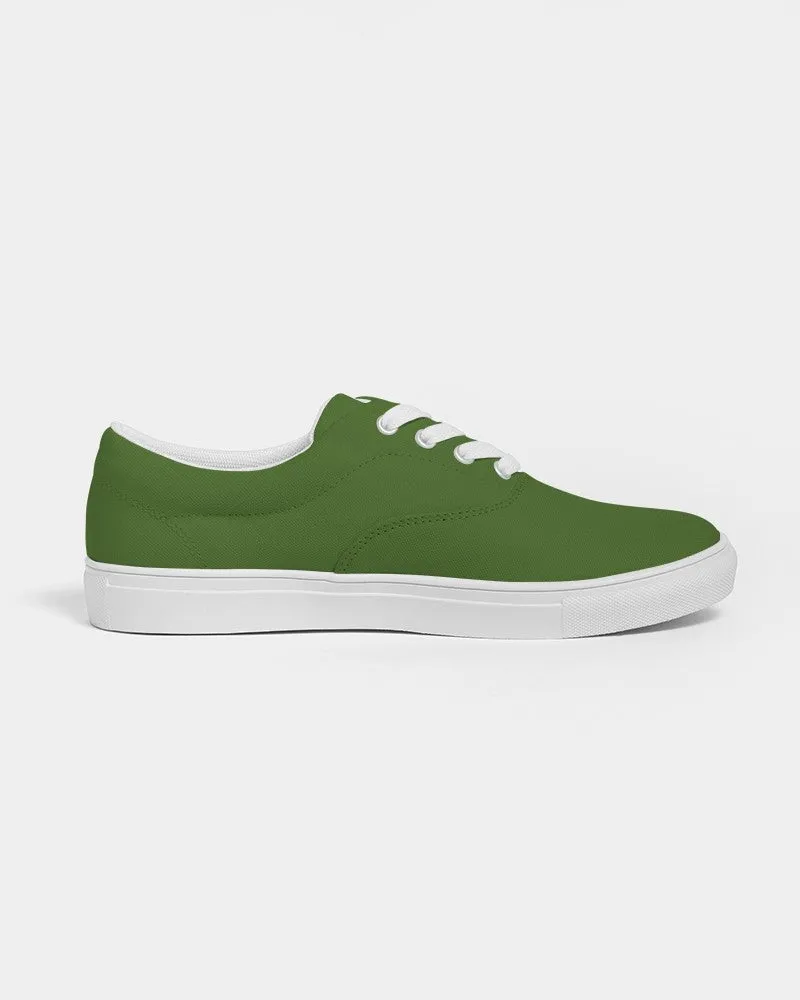 Medium Dark Warm Green Men's Canvas Sneakers | Men's | Medium Dark Pure Warm Green | C50M0Y100K60