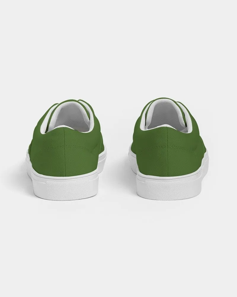 Medium Dark Warm Green Men's Canvas Sneakers | Men's | Medium Dark Pure Warm Green | C50M0Y100K60