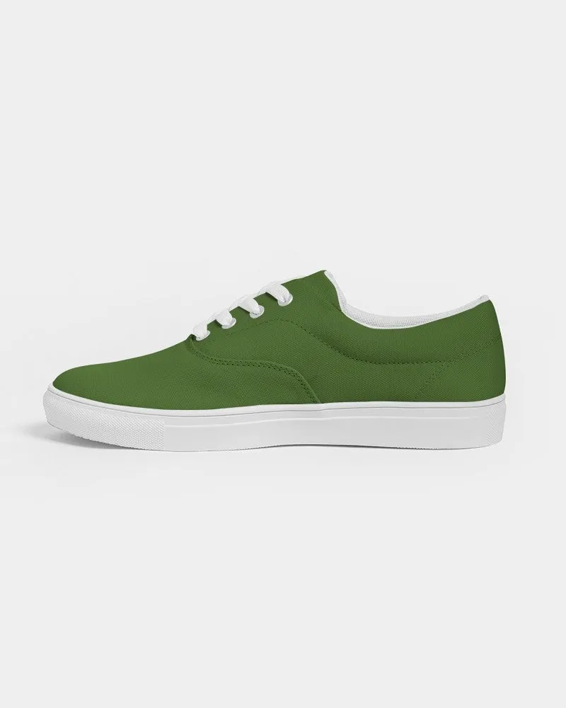 Medium Dark Warm Green Men's Canvas Sneakers | Men's | Medium Dark Pure Warm Green | C50M0Y100K60