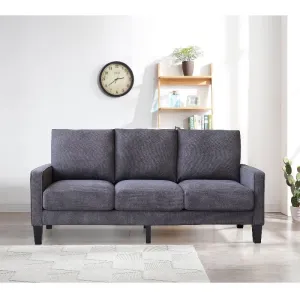Modern Living Room Furniture Sofa in Dark Grey Fabric