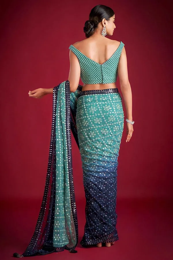 New Pista Green Saree For Women With Price