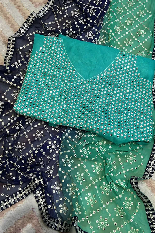 New Pista Green Saree For Women With Price