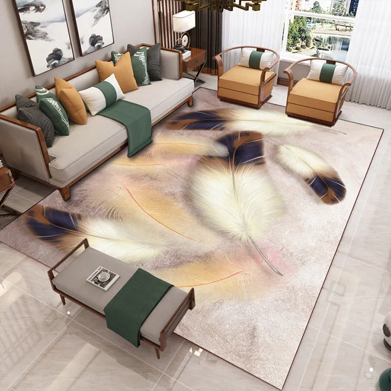 Nordic Style Decorative Rug with Multicolor Patterns - Non-Slip, Stain Resistant, and Washable for Any Room