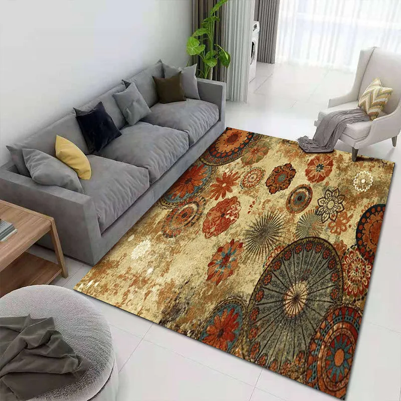 Nordic Style Decorative Rug with Multicolor Patterns - Non-Slip, Stain Resistant, and Washable for Any Room