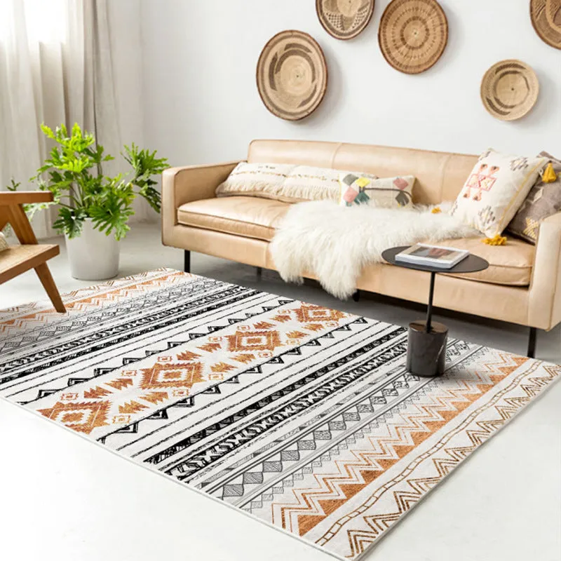 Nordic Style Decorative Rug with Multicolor Patterns - Non-Slip, Stain Resistant, and Washable for Any Room