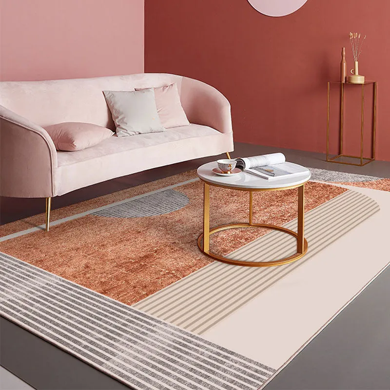 Nordic Style Decorative Rug with Multicolor Patterns - Non-Slip, Stain Resistant, and Washable for Any Room