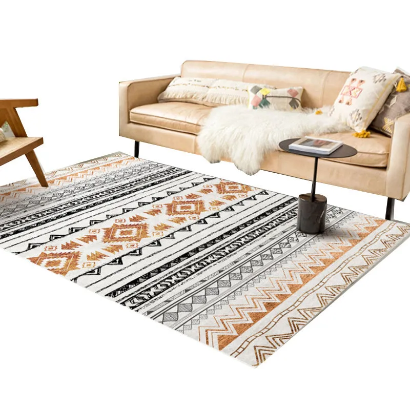 Nordic Style Decorative Rug with Multicolor Patterns - Non-Slip, Stain Resistant, and Washable for Any Room
