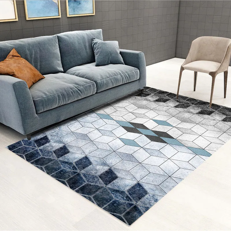 Nordic Style Decorative Rug with Multicolor Patterns - Non-Slip, Stain Resistant, and Washable for Any Room