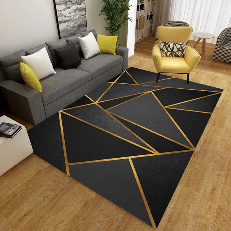 Nordic Style Decorative Rug with Multicolor Patterns - Non-Slip, Stain Resistant, and Washable for Any Room