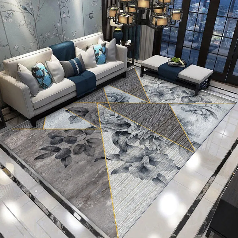 Nordic Style Decorative Rug with Multicolor Patterns - Non-Slip, Stain Resistant, and Washable for Any Room