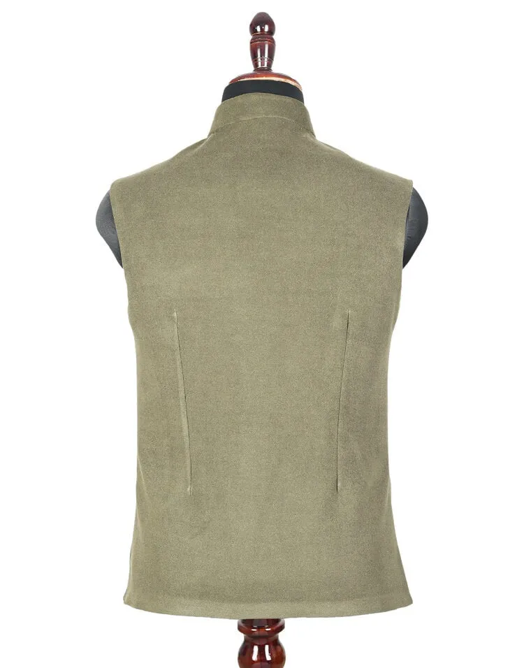 Olive Green Classic Nehru Jacket