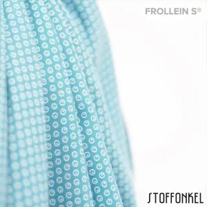 Organic Cotton Jersey - Circles N Dots - Light Blue