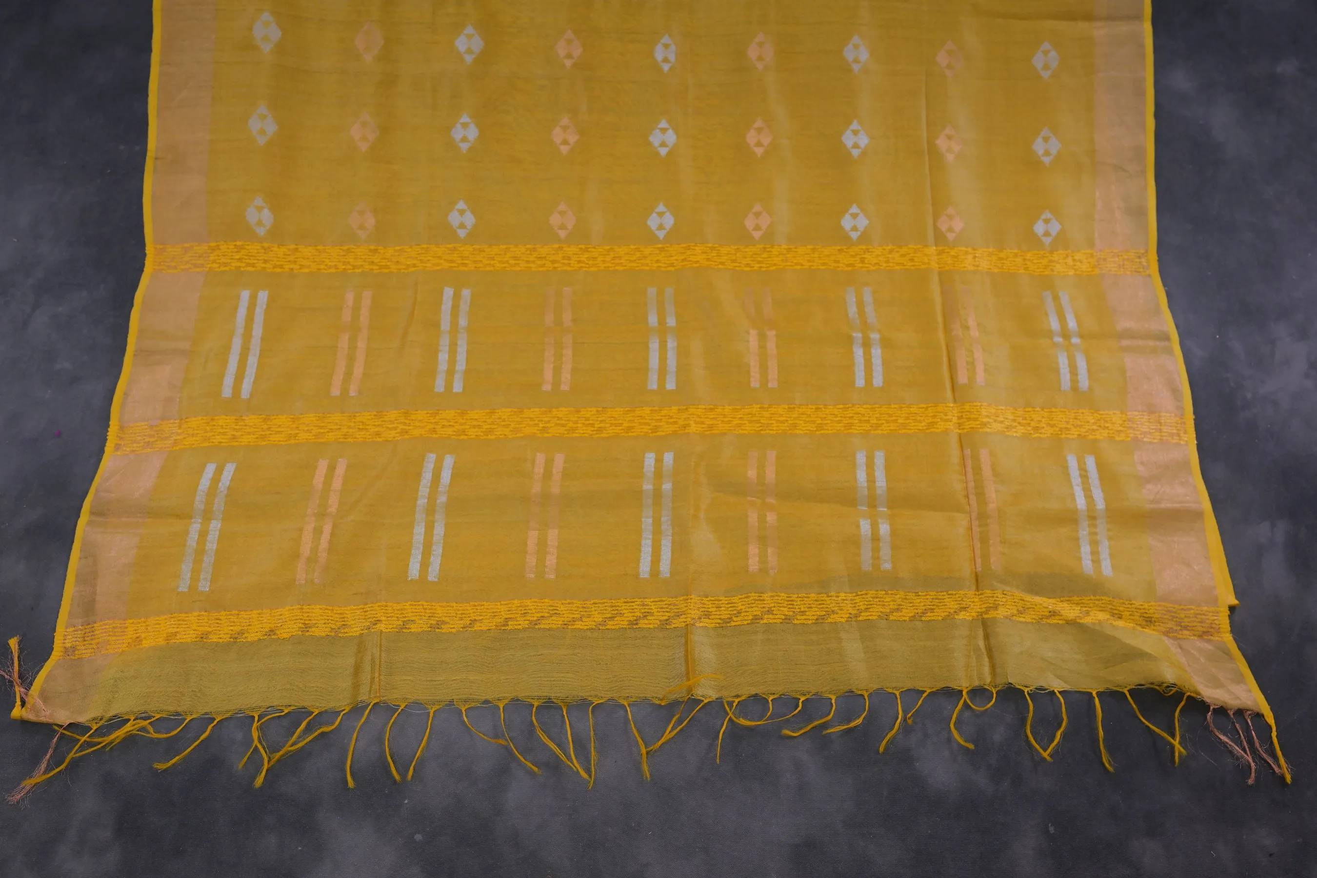 Regal Golden Silk-Cotton Saree: Lightweight & Handcrafted by JCSFashions