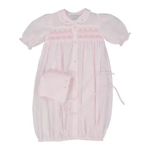 Ribbon Smocked gown w/hat