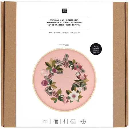 Rico Design Christmas Roses Embroidery Kit (Universal Yarn)
