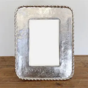 Rope Edge Photo Frame in Raw Nickel | 4"x6"