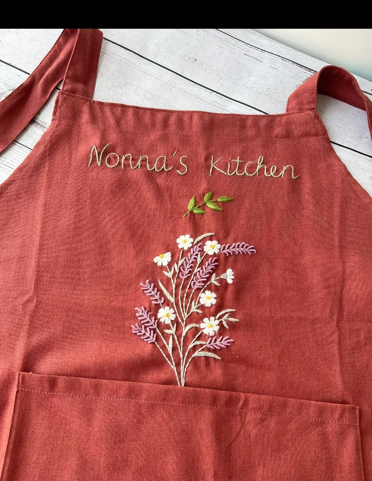 Secret Garden Flower Embroidery Apron