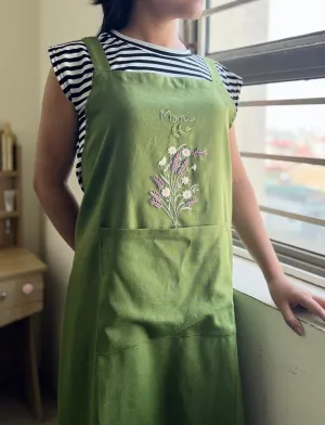 Secret Garden Flower Embroidery Apron