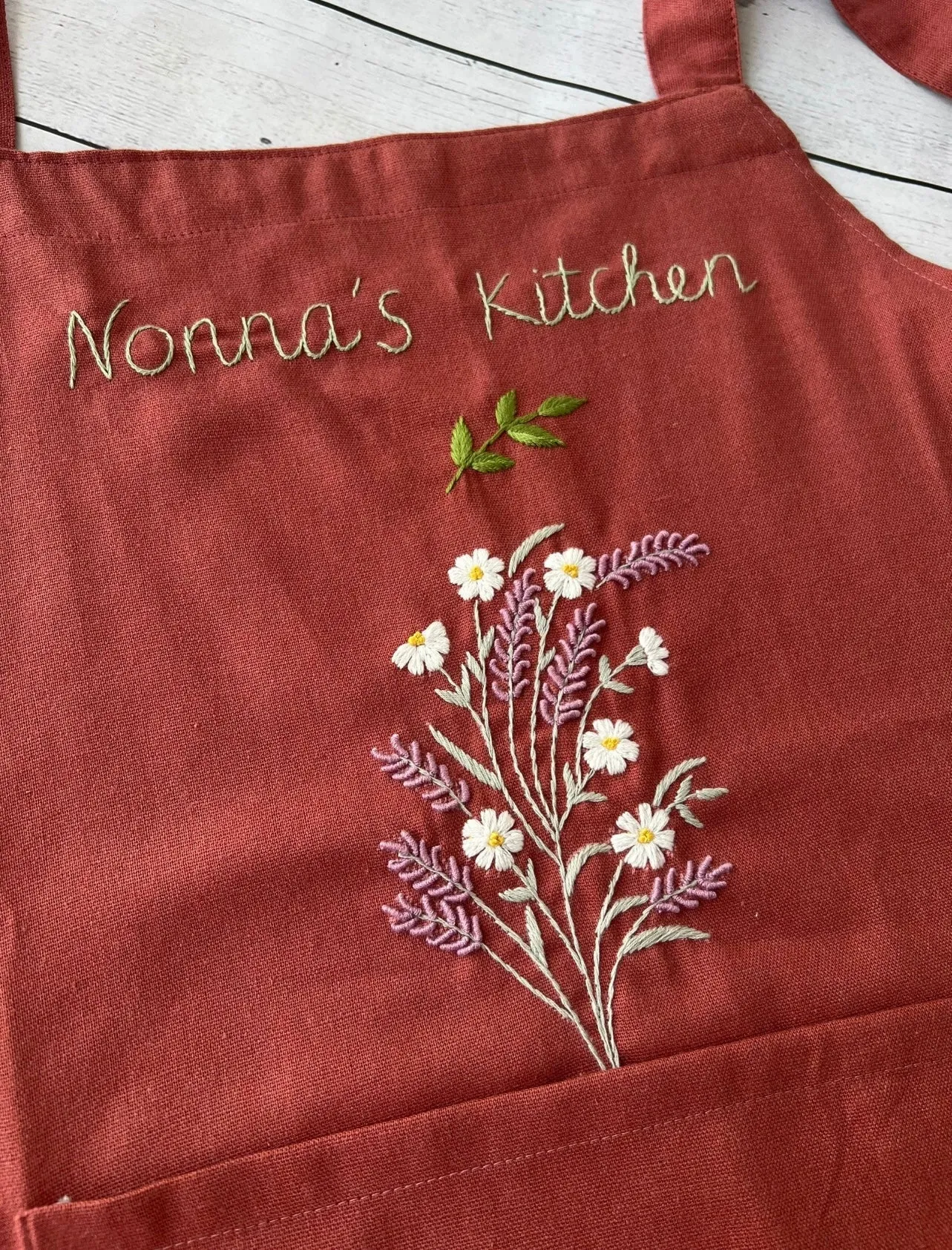 Secret Garden Flower Embroidery Apron