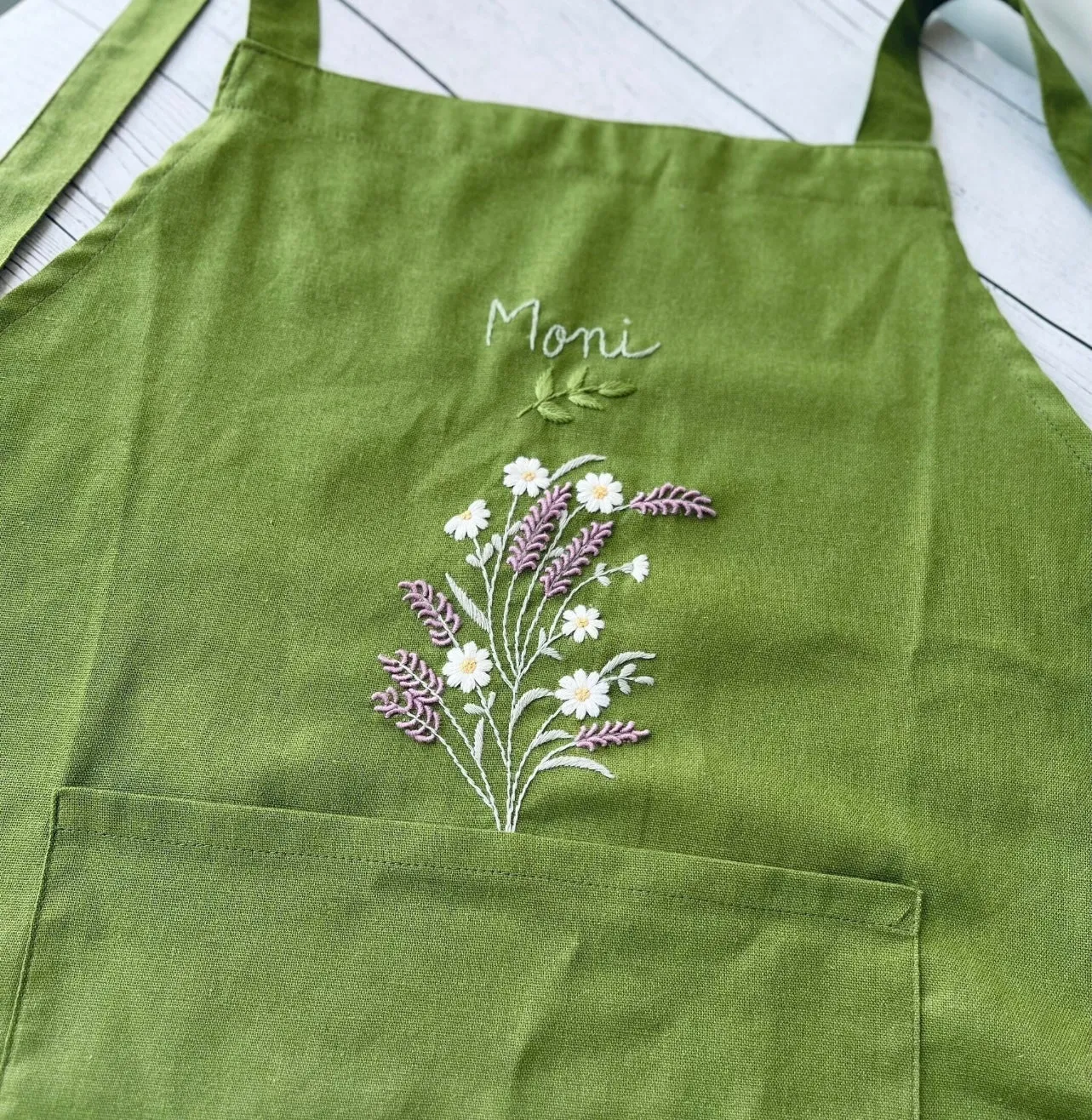 Secret Garden Flower Embroidery Apron