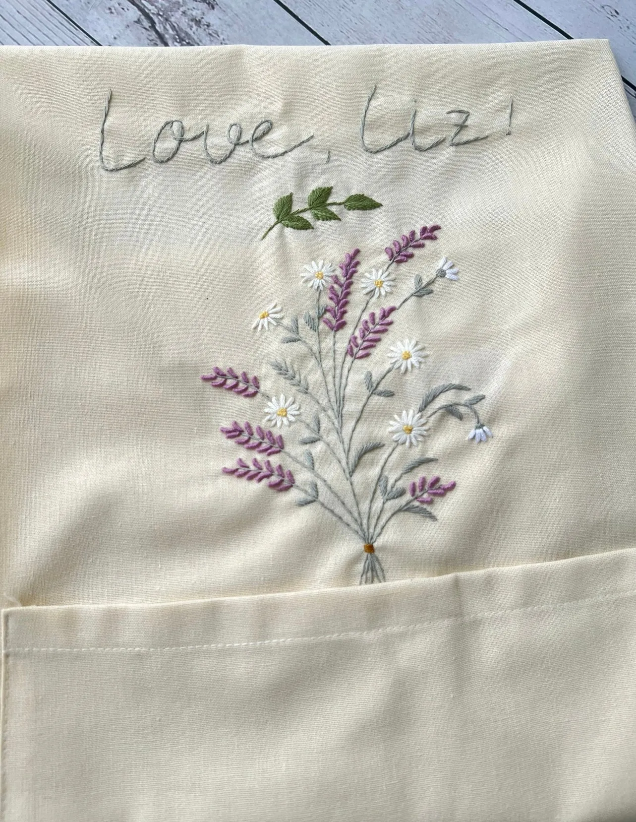 Secret Garden Flower Embroidery Apron