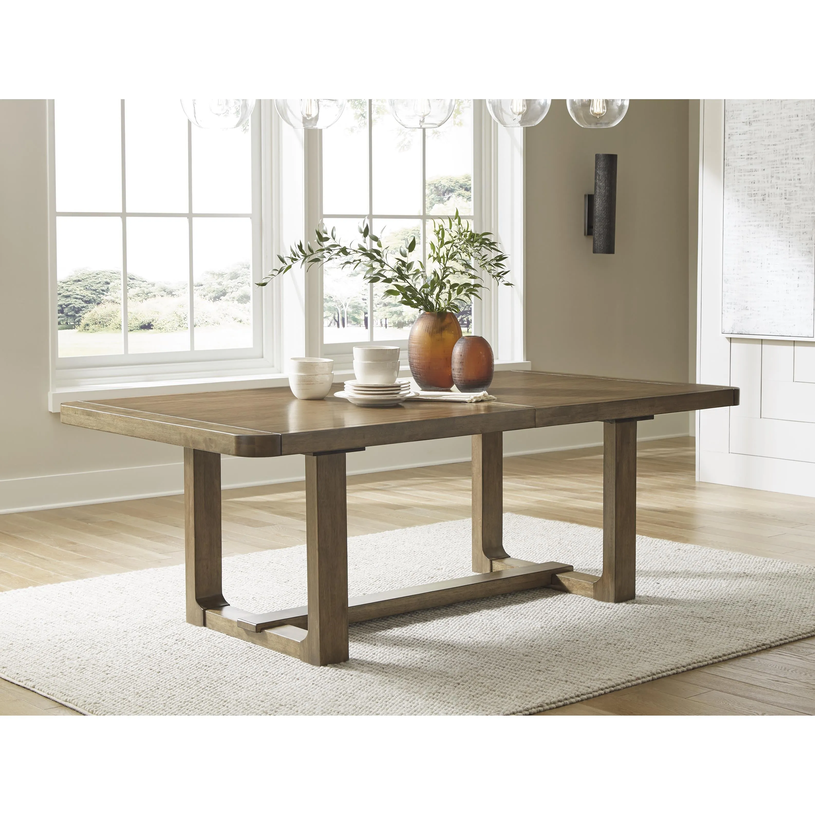 Signature Design by Ashley Cabalynn Dining Table with Trestle Base D974-35