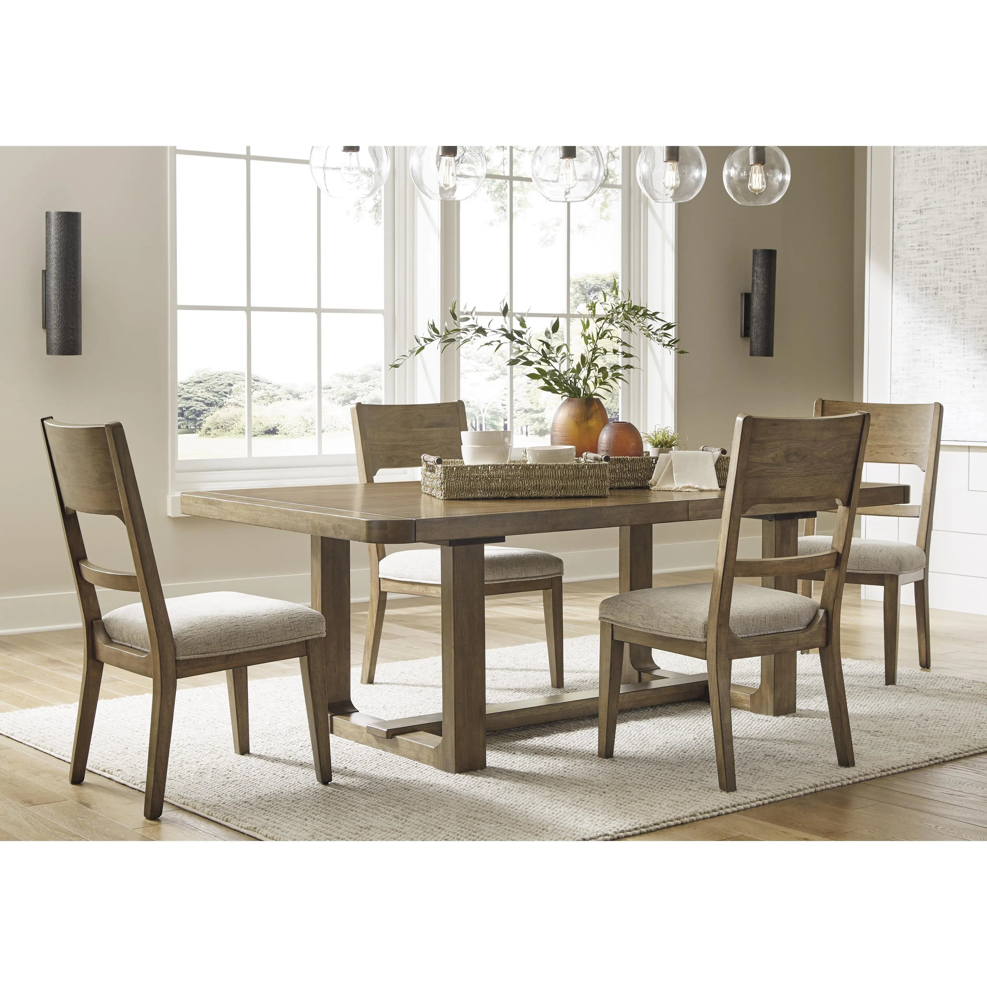 Signature Design by Ashley Cabalynn Dining Table with Trestle Base D974-35