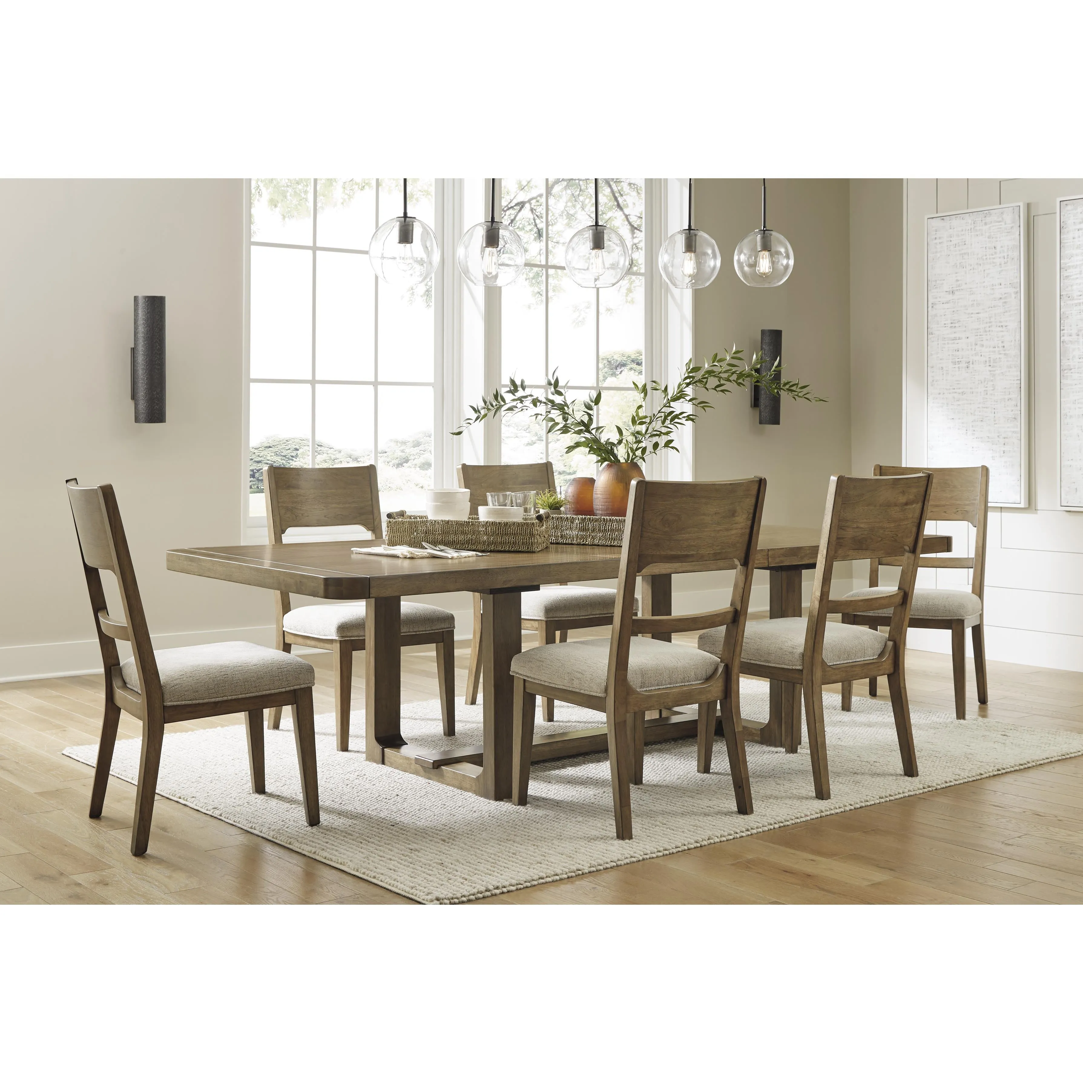 Signature Design by Ashley Cabalynn Dining Table with Trestle Base D974-35
