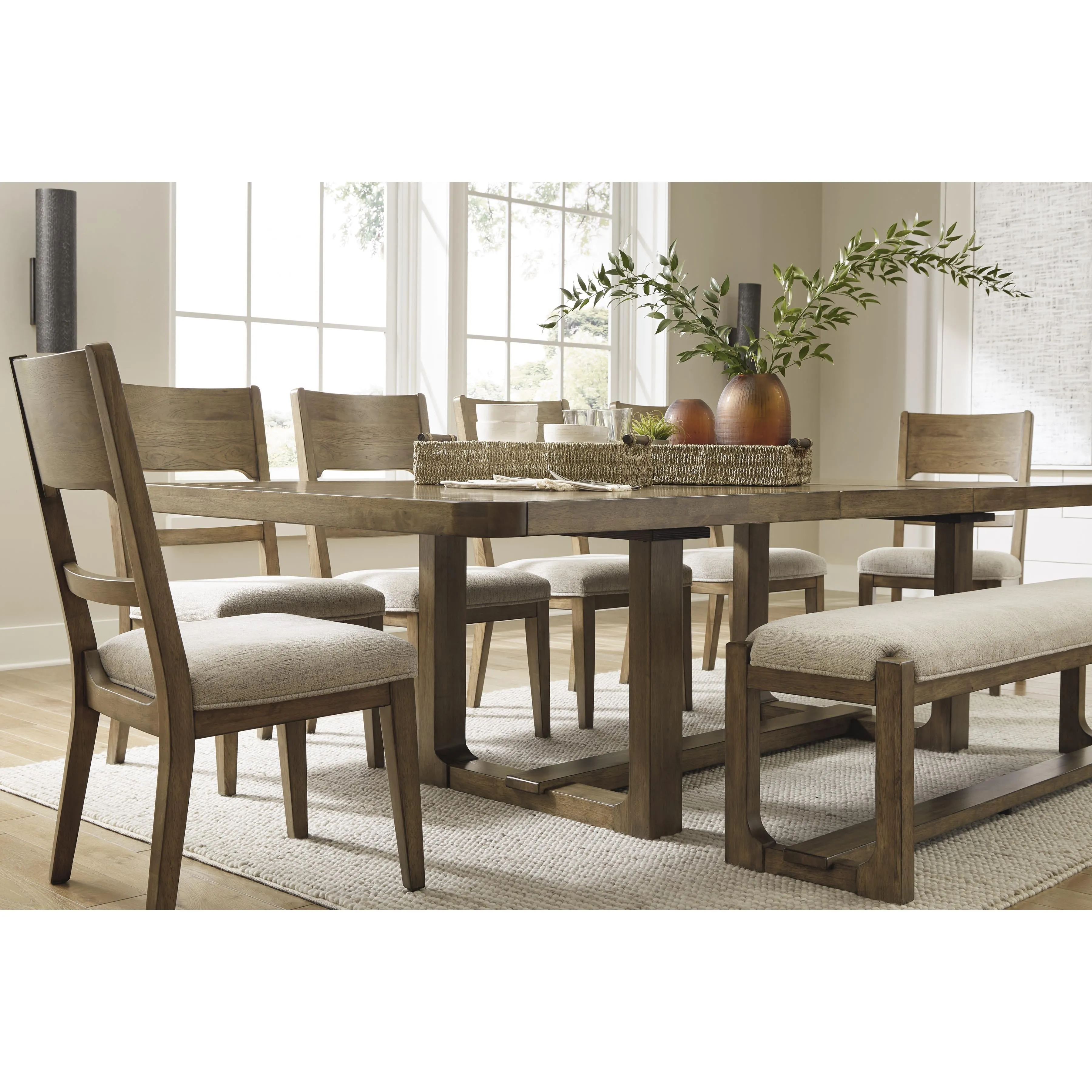 Signature Design by Ashley Cabalynn Dining Table with Trestle Base D974-35