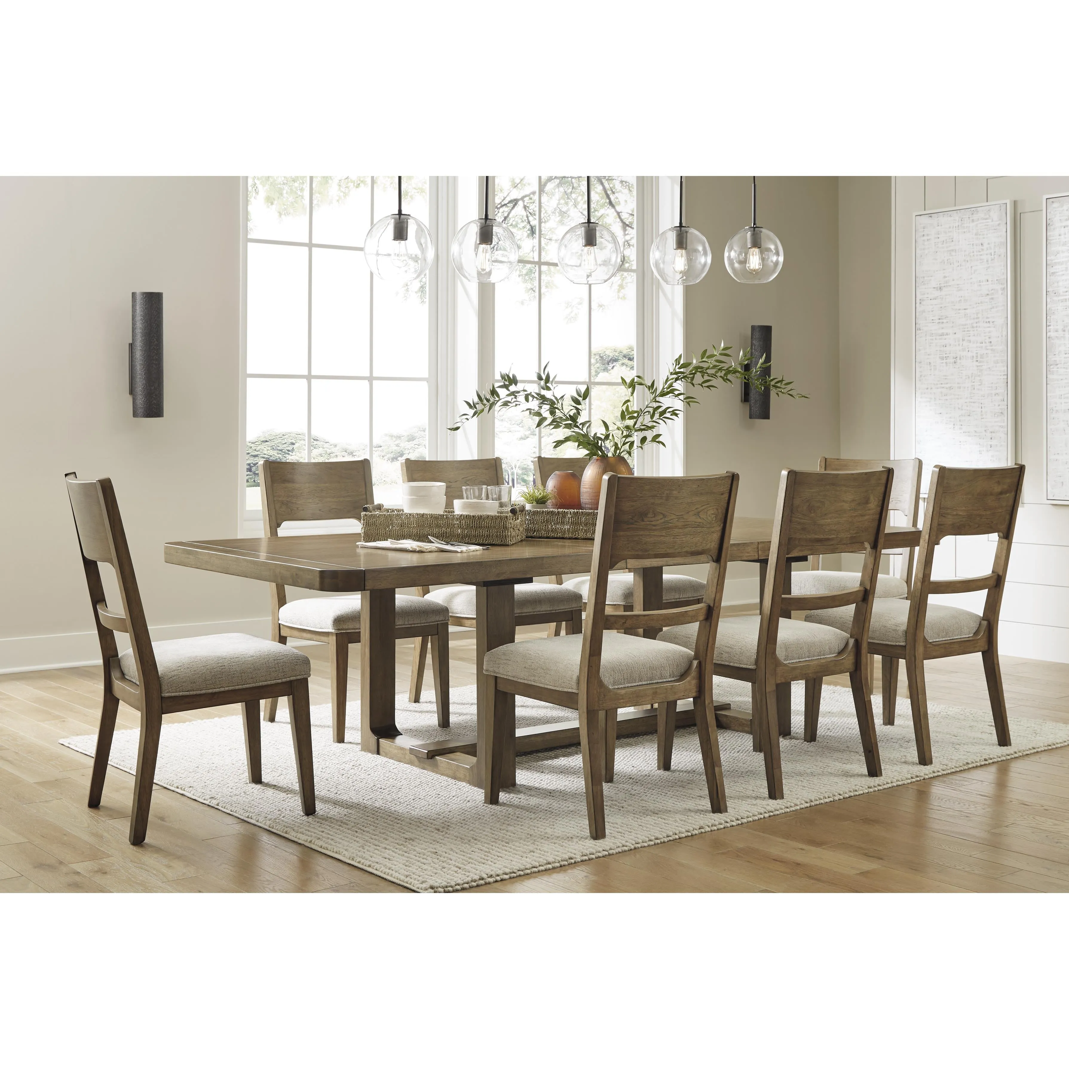 Signature Design by Ashley Cabalynn Dining Table with Trestle Base D974-35