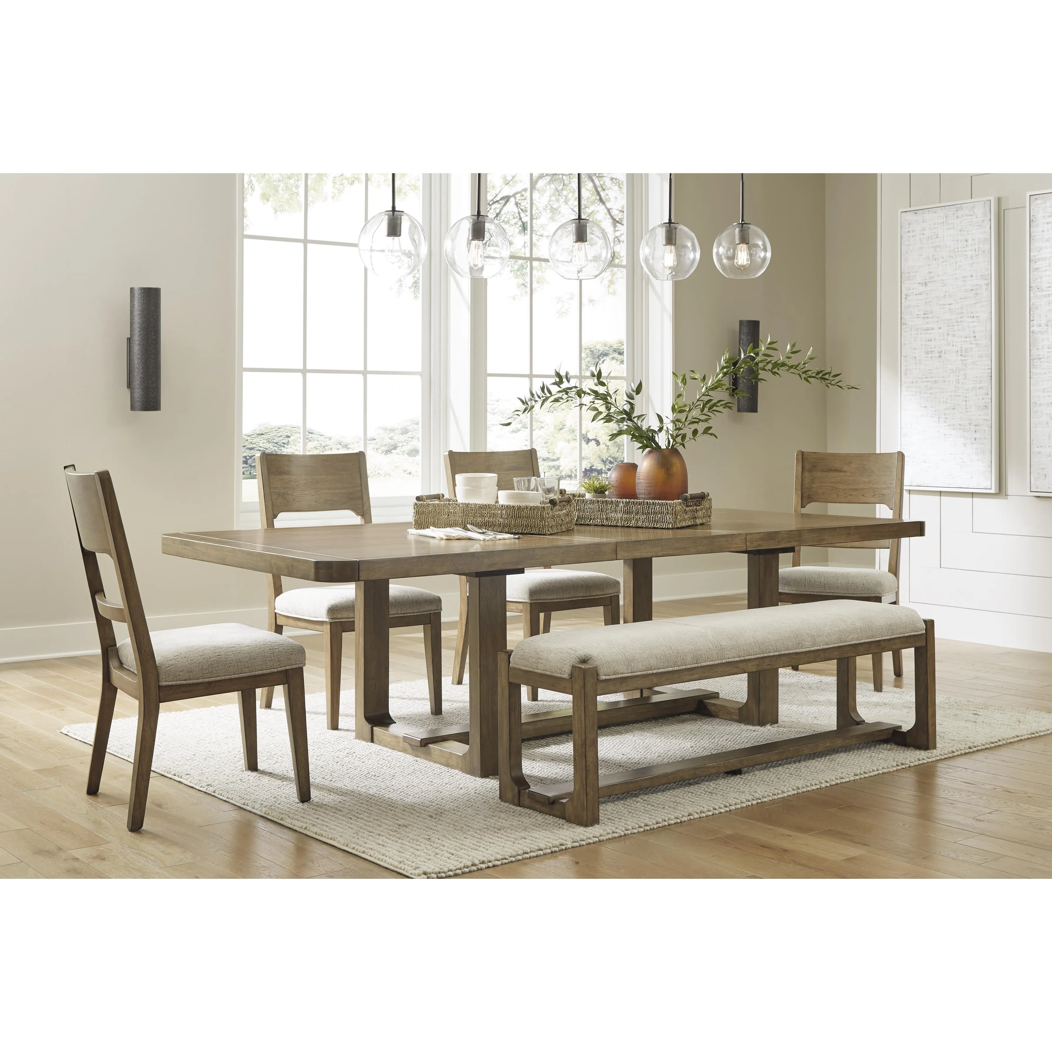 Signature Design by Ashley Cabalynn Dining Table with Trestle Base D974-35