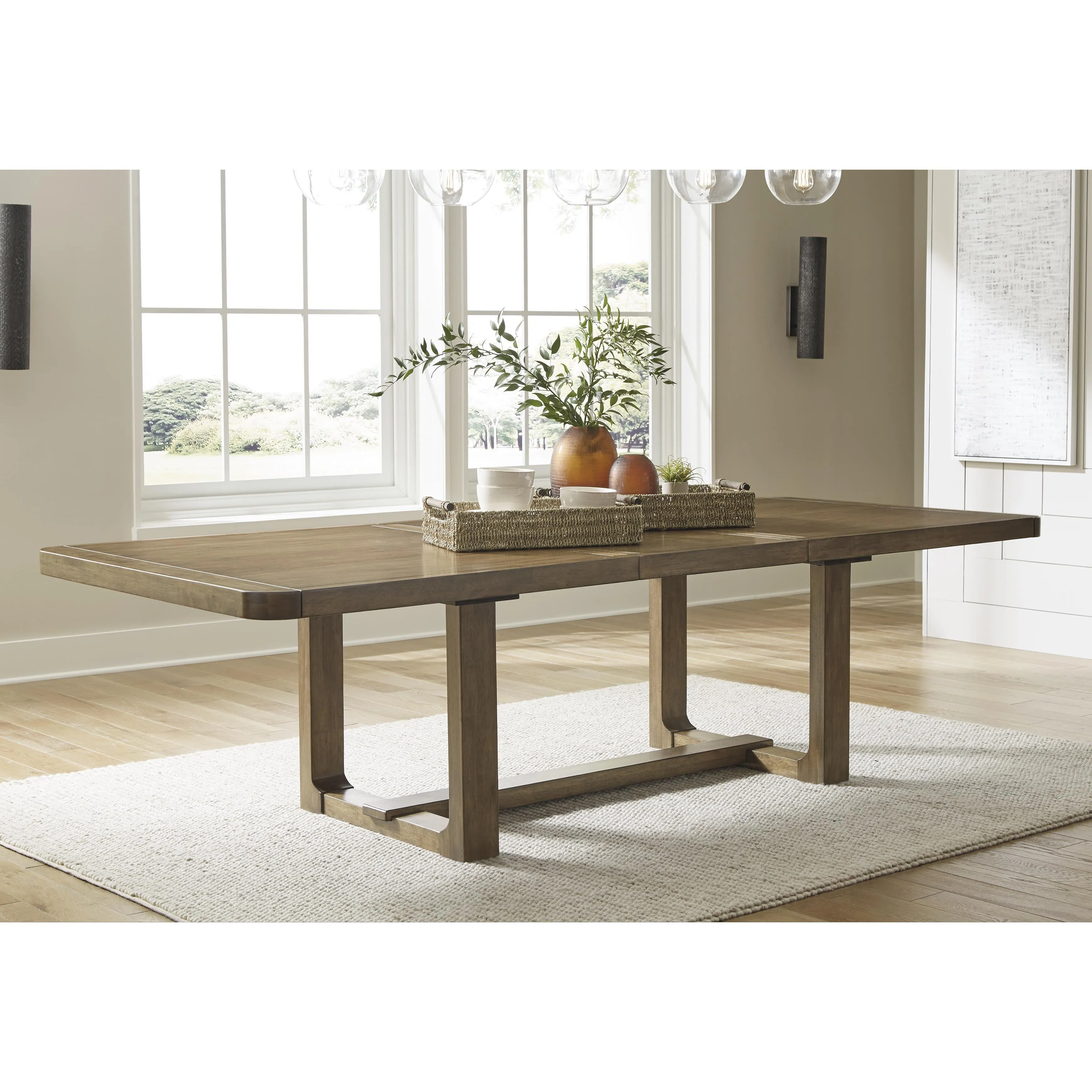 Signature Design by Ashley Cabalynn Dining Table with Trestle Base D974-35