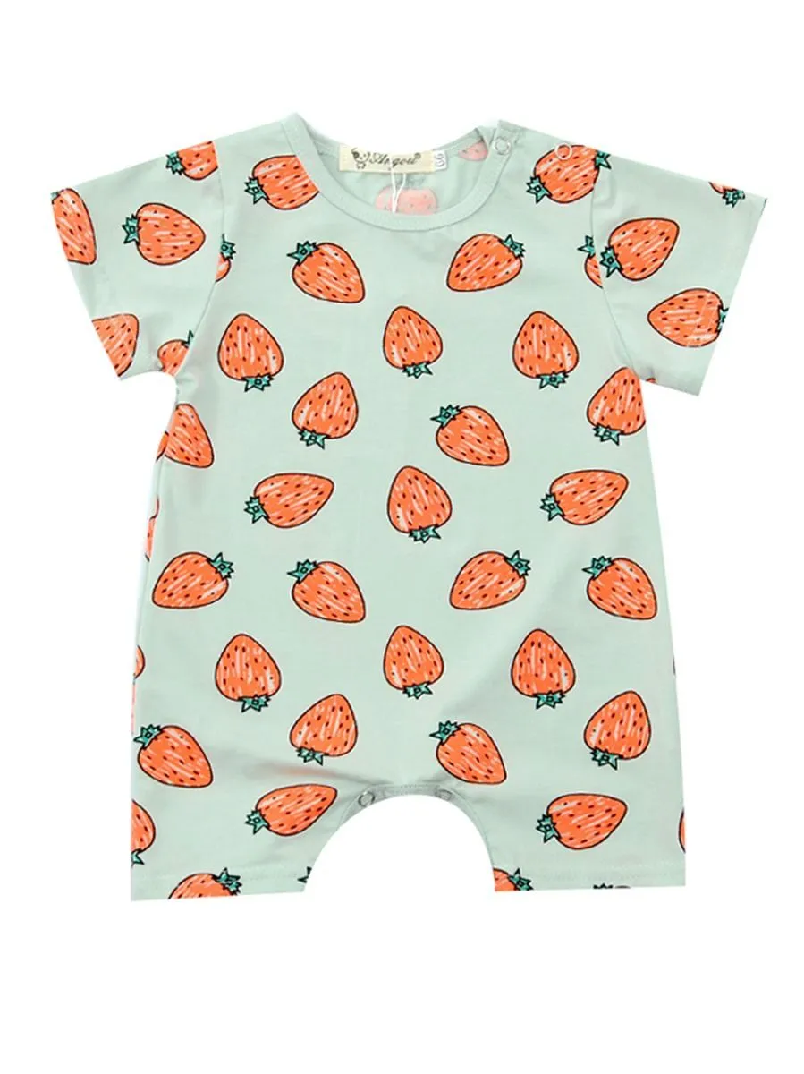 Summer Fruit Print Baby Jumpsuit Wholesale Overalls