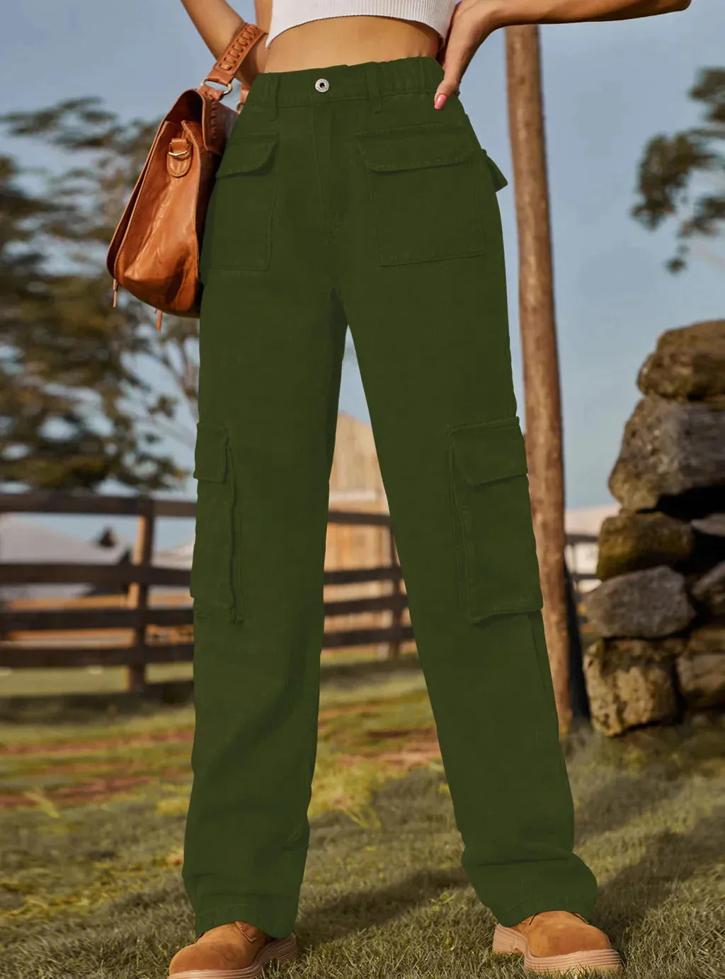 TastyHottie - WASHED ELASTIC POCKET JEANS CASUAL PANTS