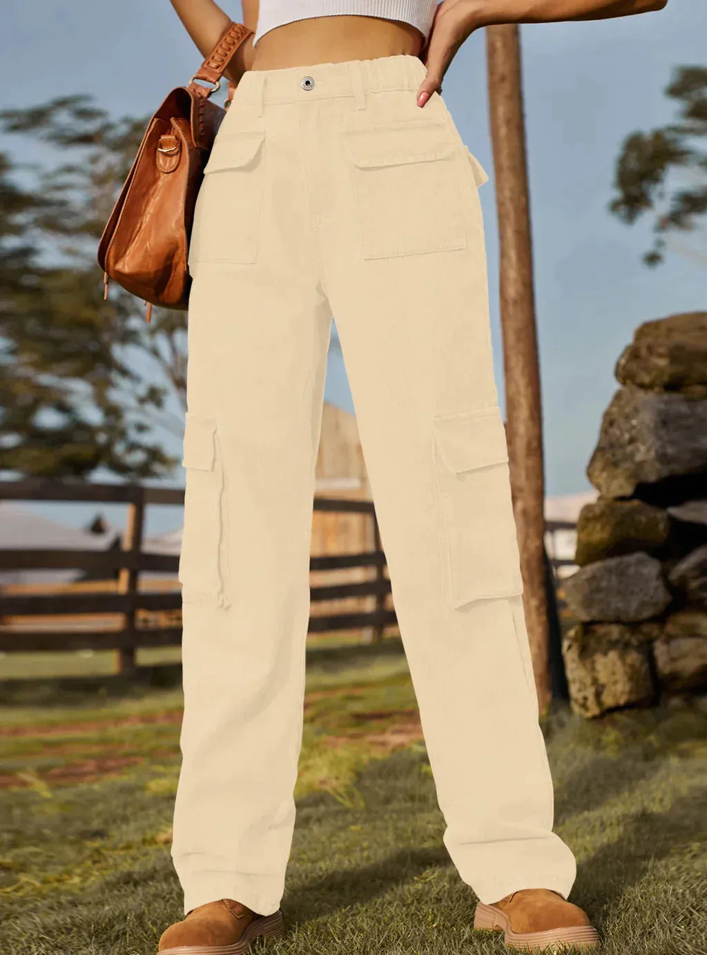 TastyHottie - WASHED ELASTIC POCKET JEANS CASUAL PANTS