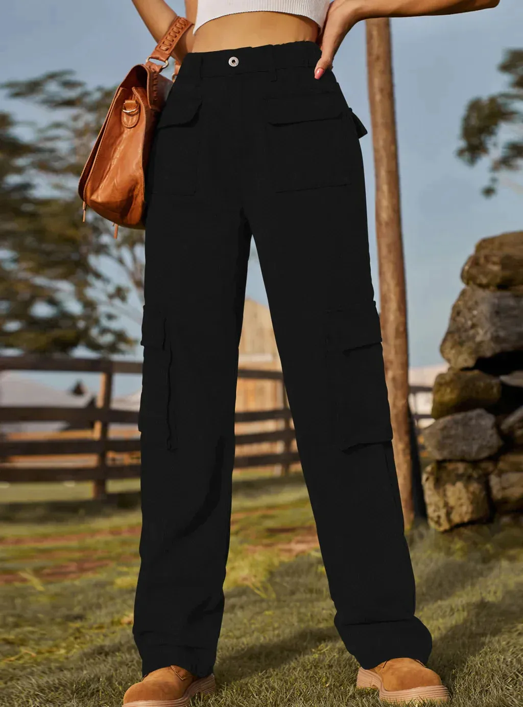 TastyHottie - WASHED ELASTIC POCKET JEANS CASUAL PANTS