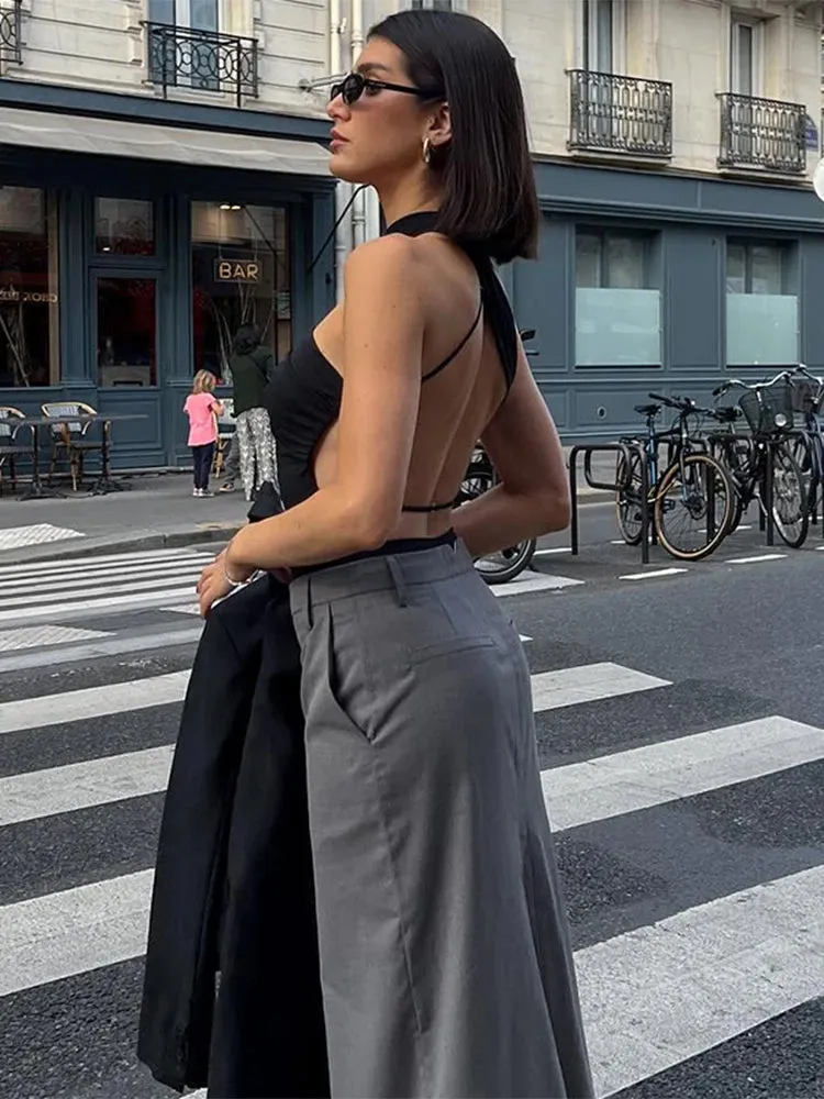 TAVIMART  -  Women's Black Gothic Jumpsuits Vintage Hollow Out Playsuits Harajuku Skinny Rompers Streetwear Slim Overalls Emo Clothes Summer
