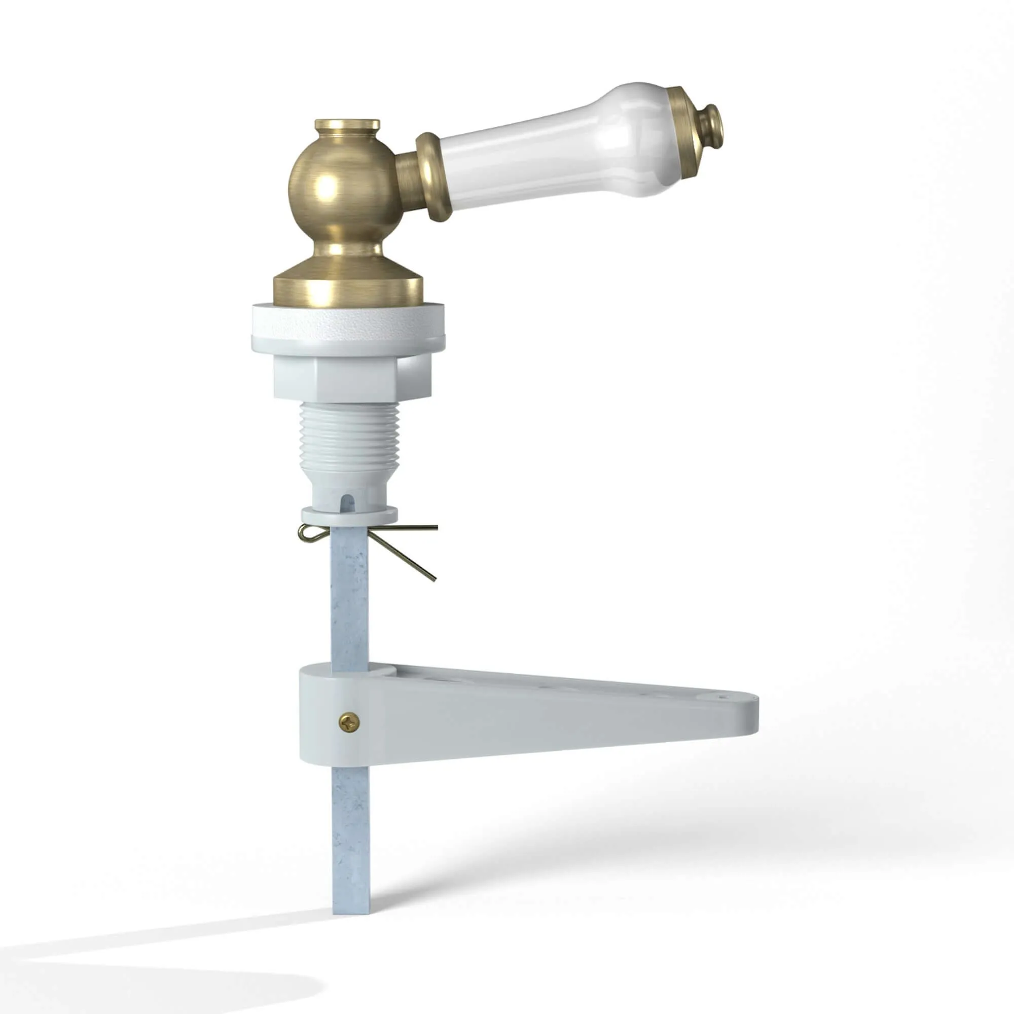 Toilet lever traditional ceramic - antique brass