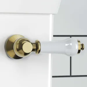Toilet lever traditional ceramic - antique brass